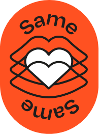 Grafisches Symbol für einheitliche visuelle Kommunikation – „Same Same“-Sticker